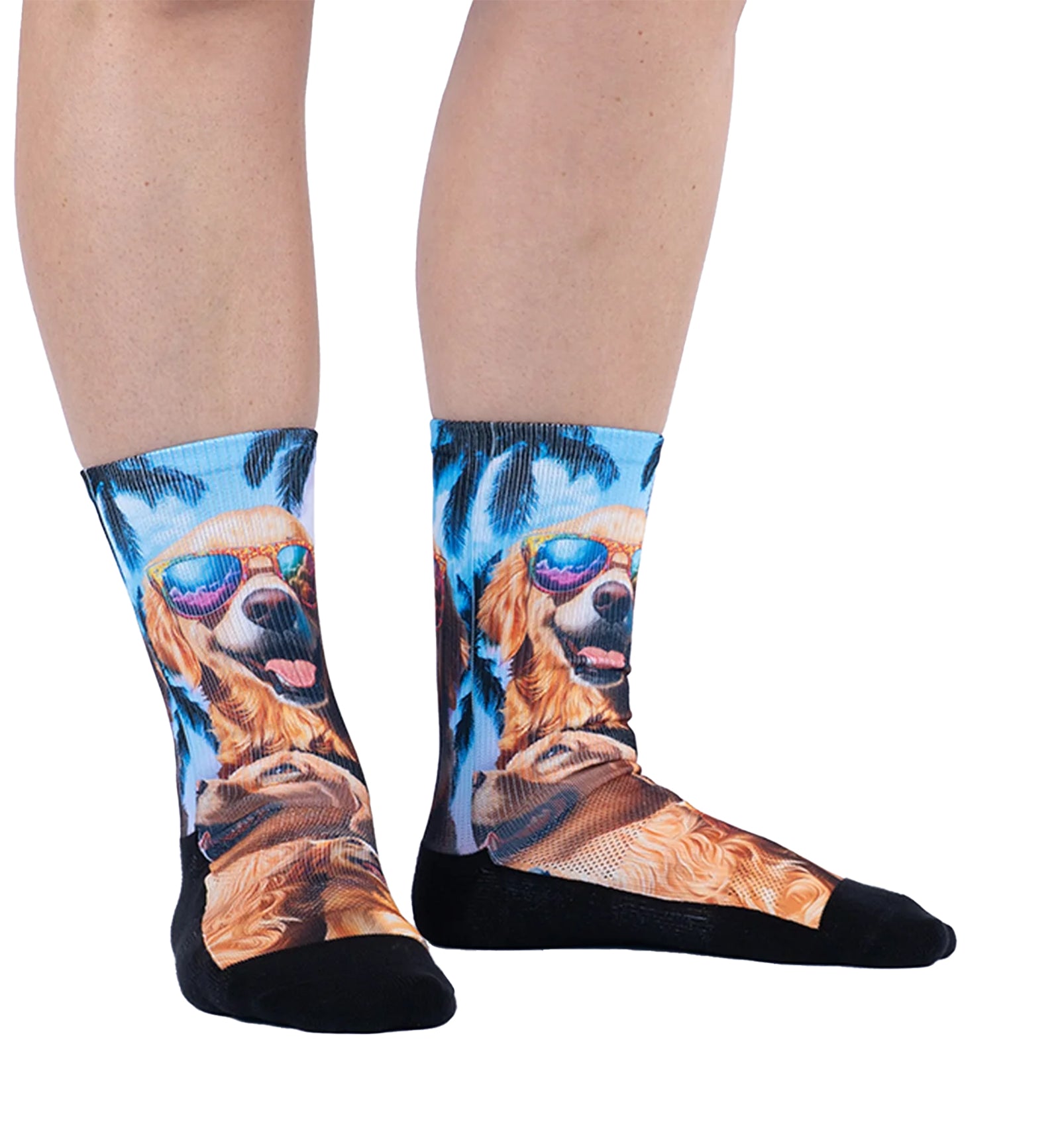 SOCK it to me Athletic Printed Performance Crew Socks (AP0002),Life Is Golden - Life Is Golden,One Size