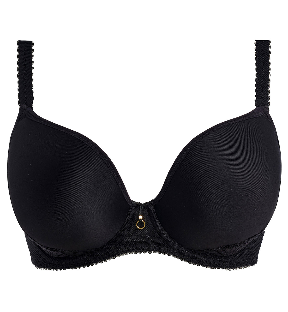 Freya Fascinate Molded Plunge Underwire T-shirt Bra (403131),28E,Black - Black,28E