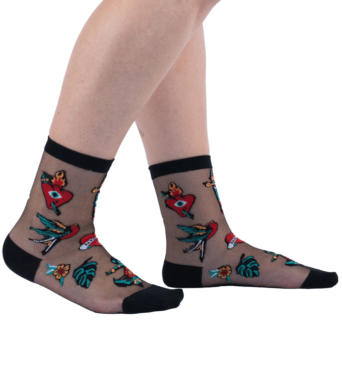 SOCK it to me Sheer Crew Socks (H0031),Piece Of My Heart - Piece Of My Heart,One Size