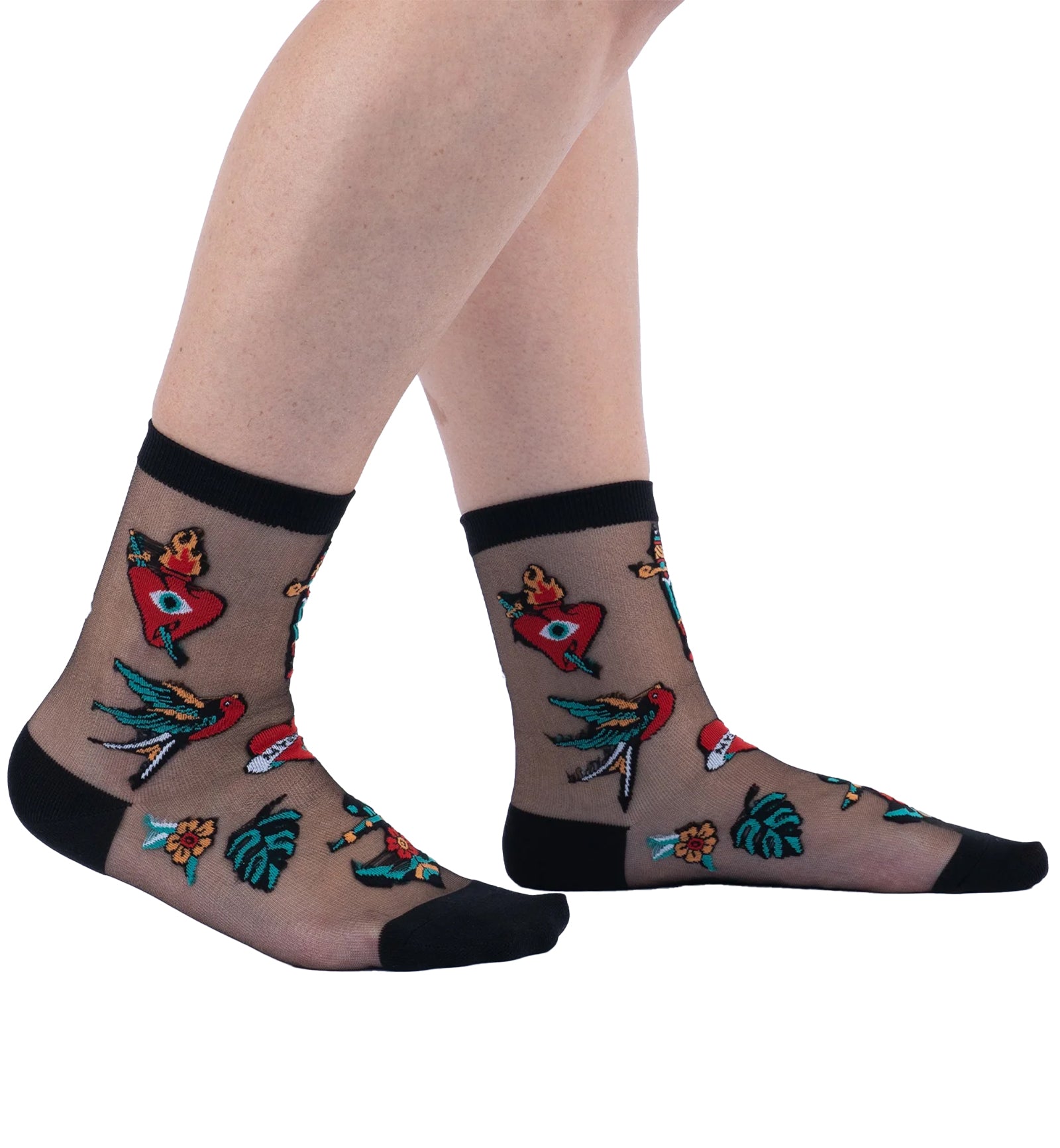 SOCK it to me Sheer Crew Socks (H0031),Piece Of My Heart - Piece Of My Heart,One Size