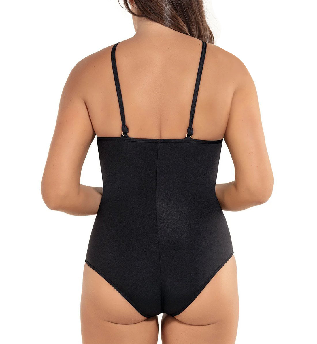 Leonisa Lace High Neck One Piece Swimsuit (190880),Small,Black - Black,Small