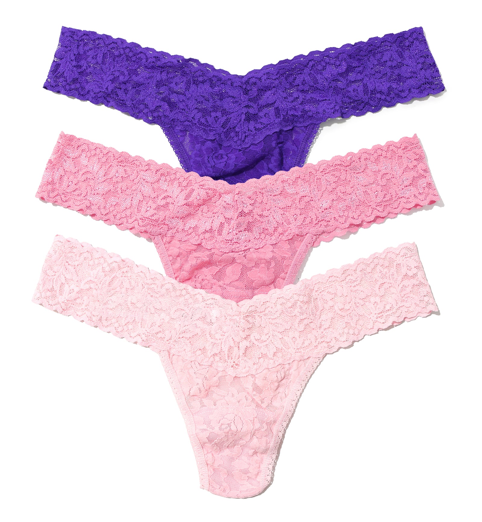 Hanky Panky 3-PACK Signature Lace Low Rise Thong (49113PK),Heirloom - Heirloom,One Size
