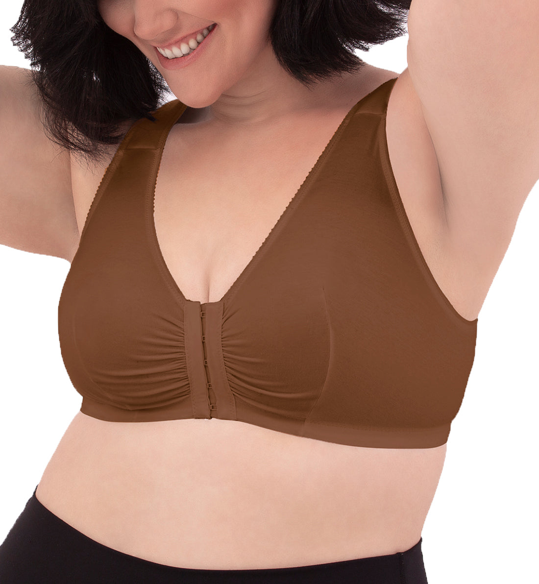 Leading Lady Meryl Cotton Front Closure Bra (110),34C/D/DD,Mocha Nude - Mocha Nude,34C/D/DD