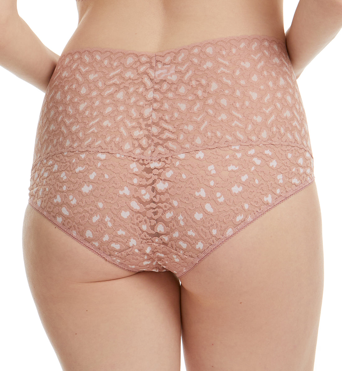 Hanky Panky Cross Dyed Leopard Retro V-Kini (7J2121),Small,Desert Rose/White - Desert Rose/White,Small