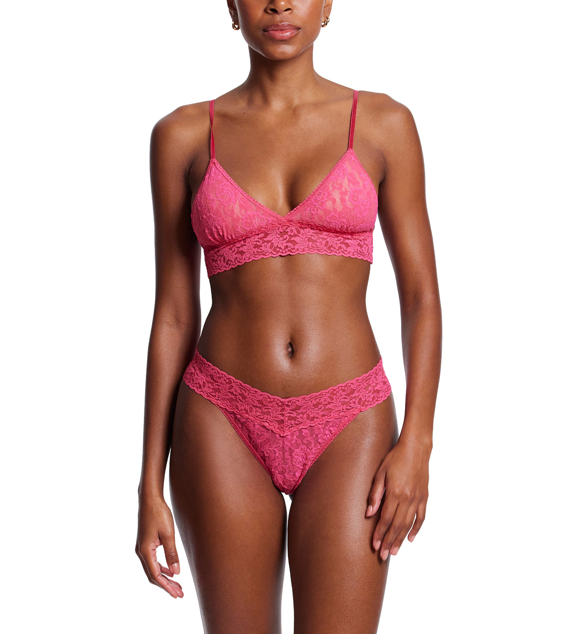 Hanky Panky Signature Lace Original Rise Thong (4811P),Morning Glory - Morning Glory,One Size