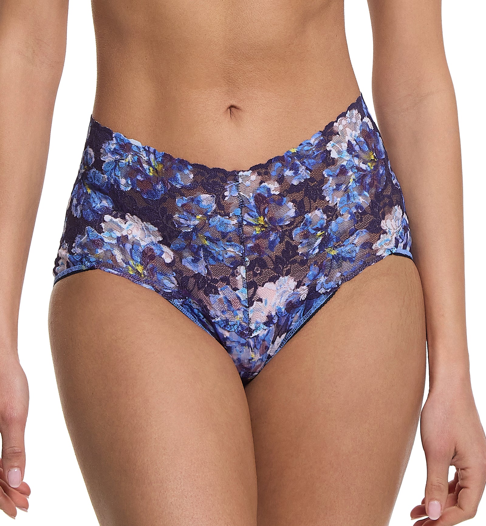 Hanky Panky Retro Lace Printed V-kini (PR9K2124),Small,Nightfall - Nightfall,Small