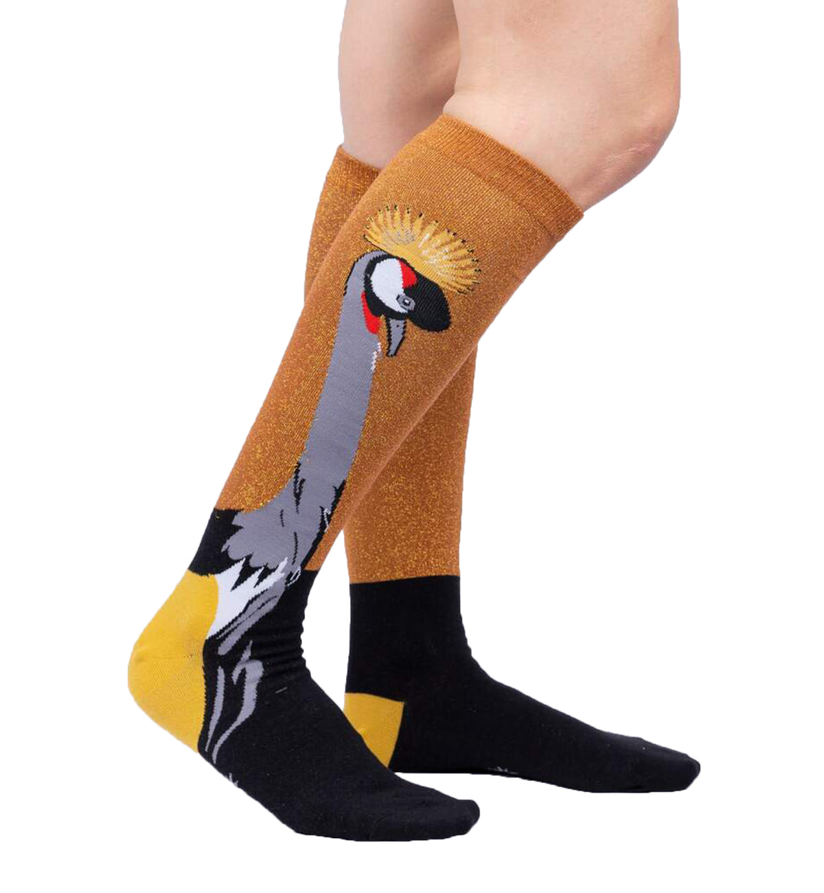 SOCK it to me Unisex Knee High Socks (F0623),Crowned Crane - Crowned Crane,One Size