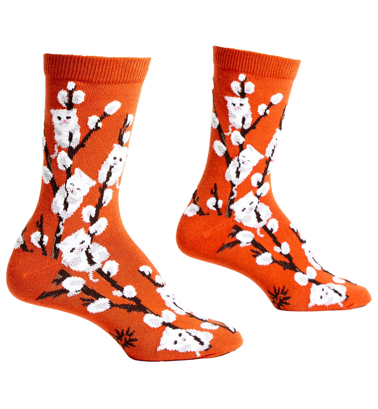 SOCK it to me Women's Crew Socks (W0488),Kitten Willows (Fuzzy) - Kitten Willows (Fuzzy),One Size