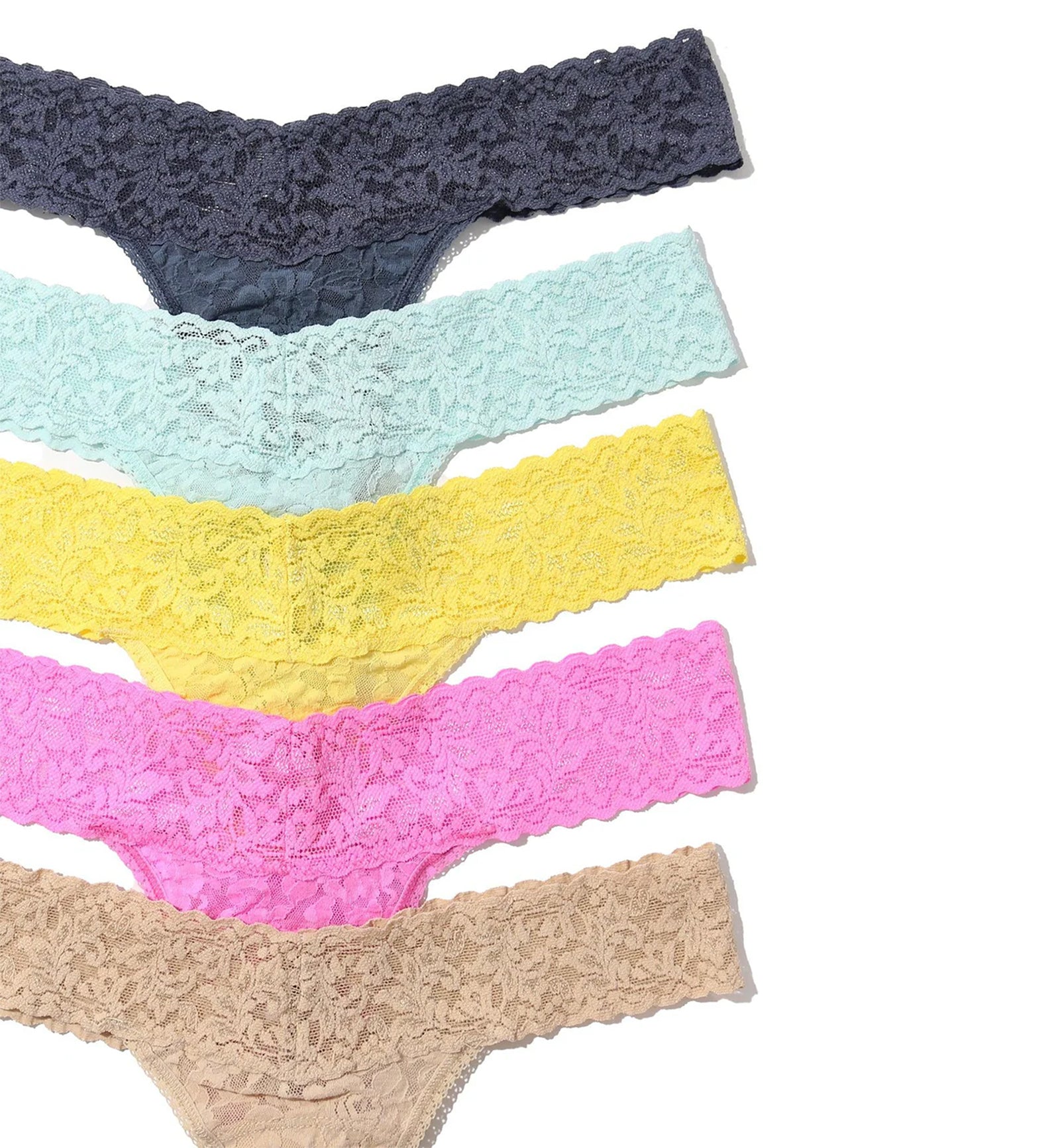 Hanky Panky 5-PACK Signature Lace Low Rise Thong (49115PK),Cannes You Believe It - Cannes You Believe It,One Size