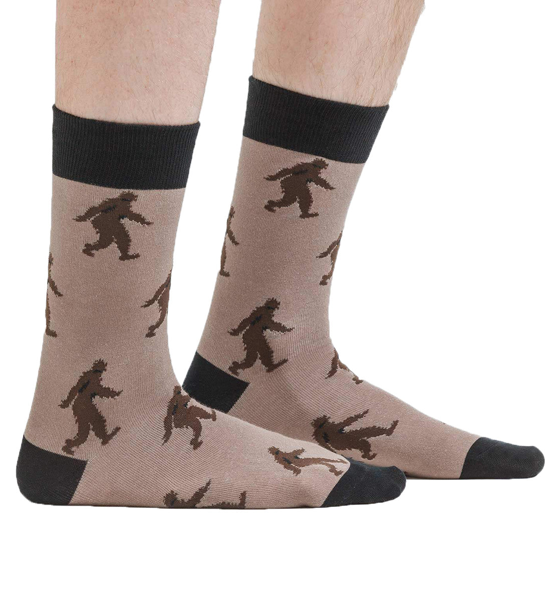SOCK it to me Men's Crew Socks (mef0068),Sasquatch - Sasquatch,One Size