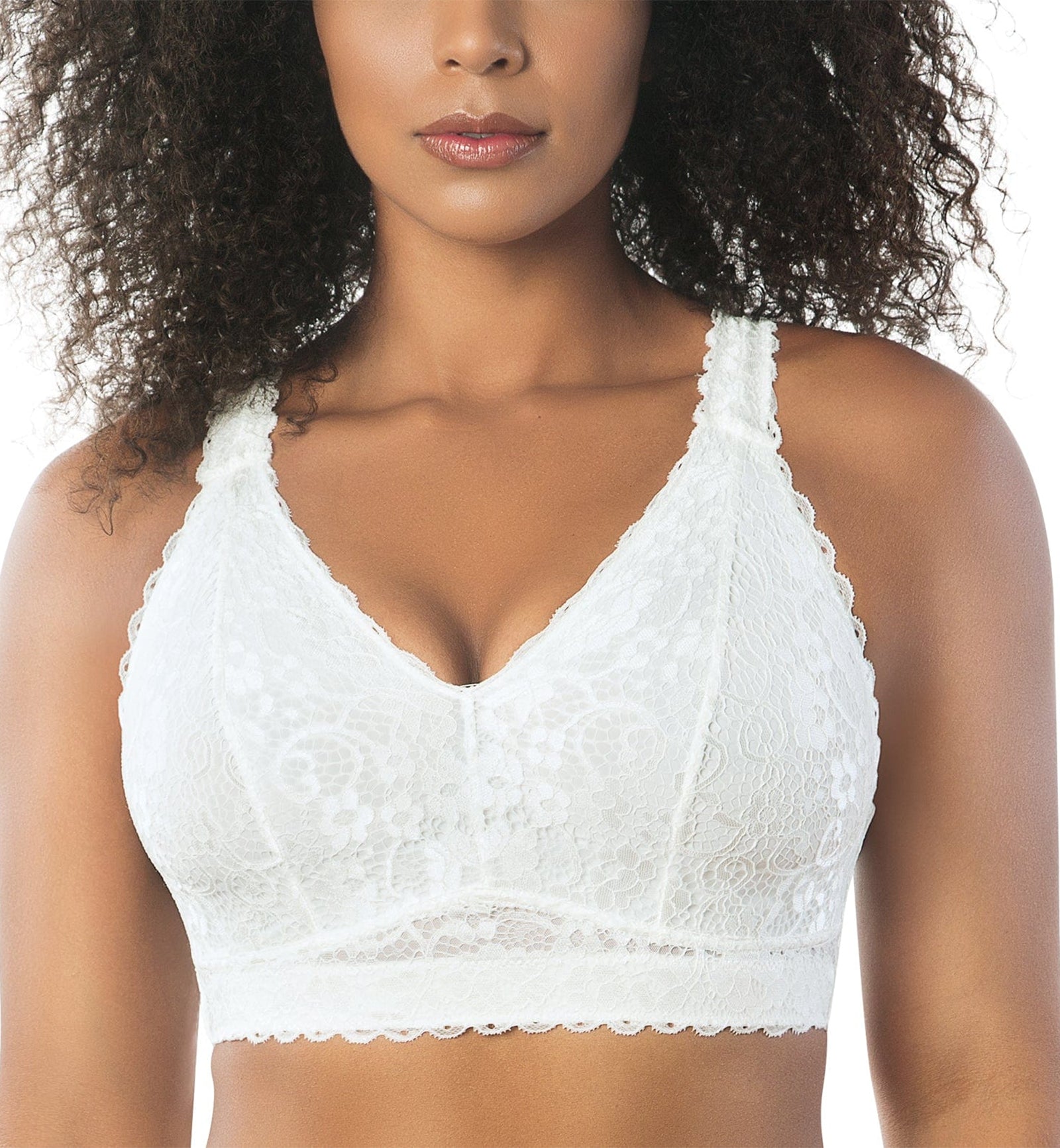 Parfait Adriana Banded Stretch Lace Wireless Bralette (P5482),30DD,Pearl White - Pearl White,30DD