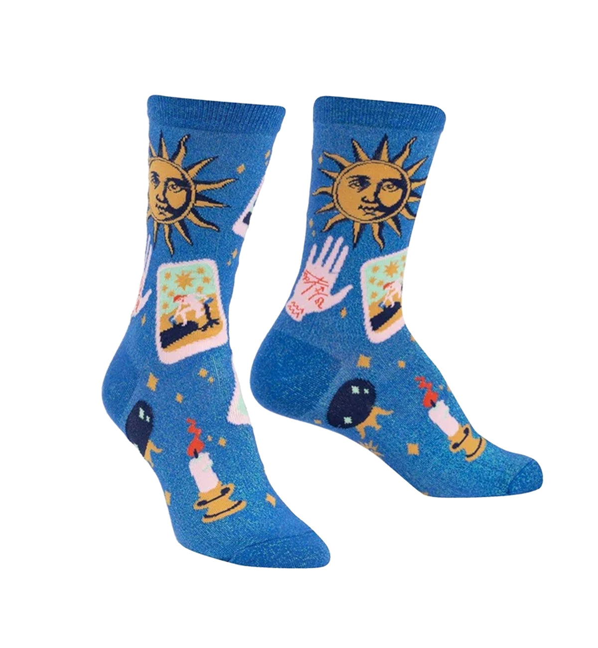 SOCK it to me Women's Crew Socks (W0289),It's In The Cards (Shimmer) - It's In The Cards -SHIMMER,One Size