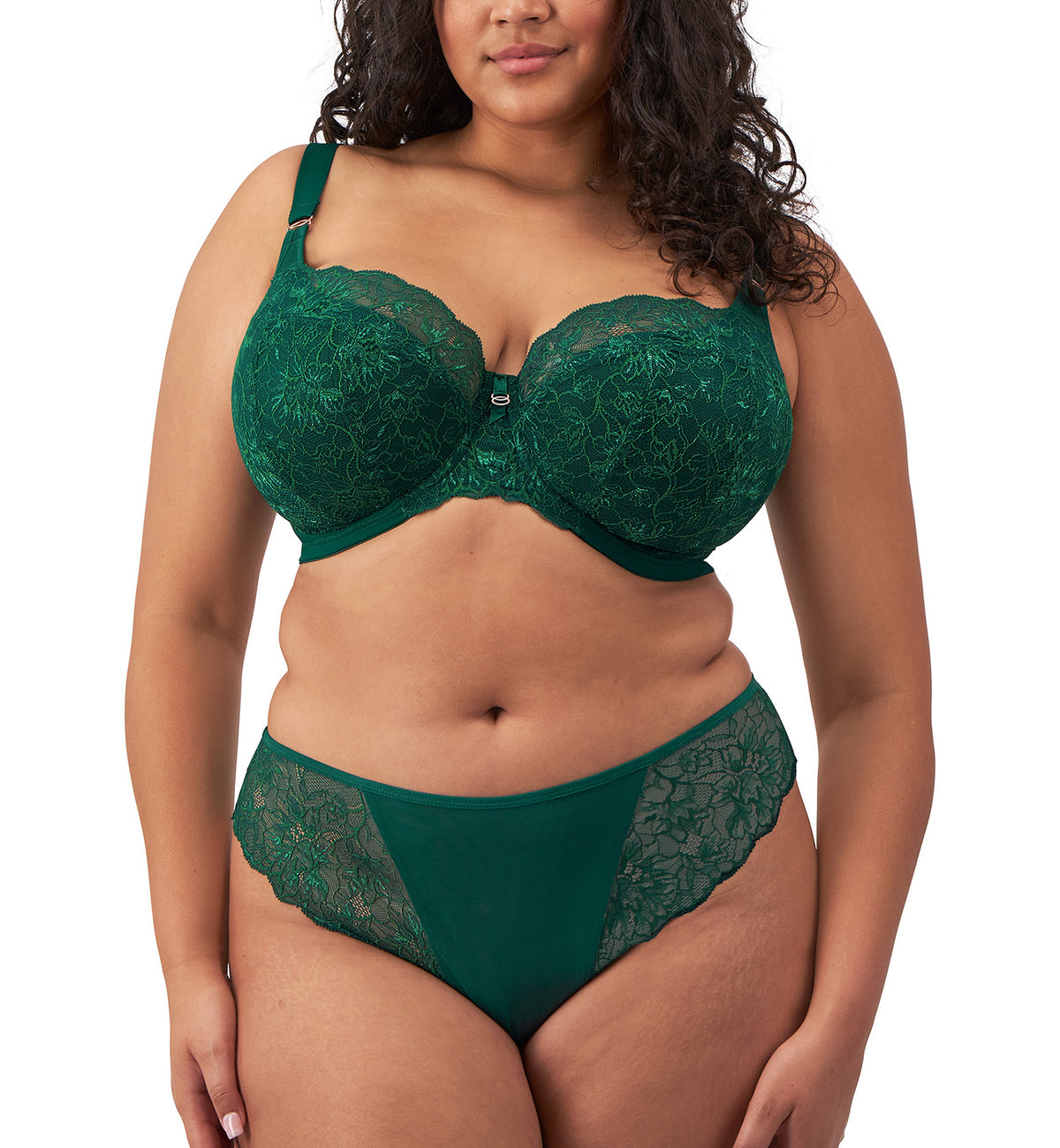 Elomi Brianna Padded Half Cup Underwire Bra (8081),32GG,Rainforest - Rainforest,32GG