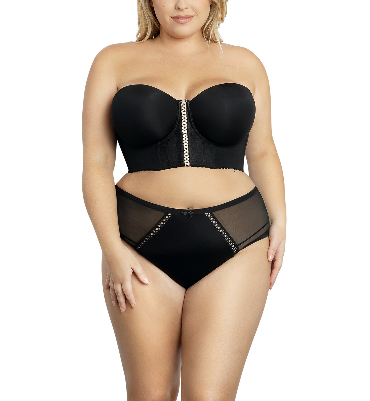 Parfait Shea Molded Strapless Underwire Longline Bra (P60671),30E,Black - Black,30E