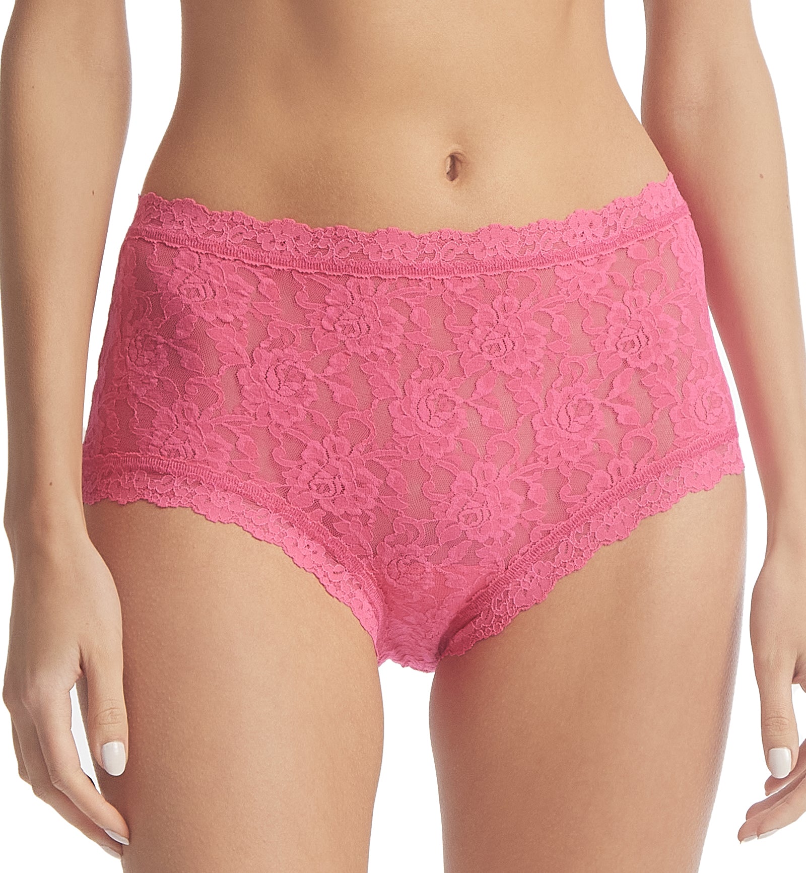 Hanky Panky Signature Lace High Rise Boyshort (481292),XS,Vivid Coral - Vivid Coral,XS