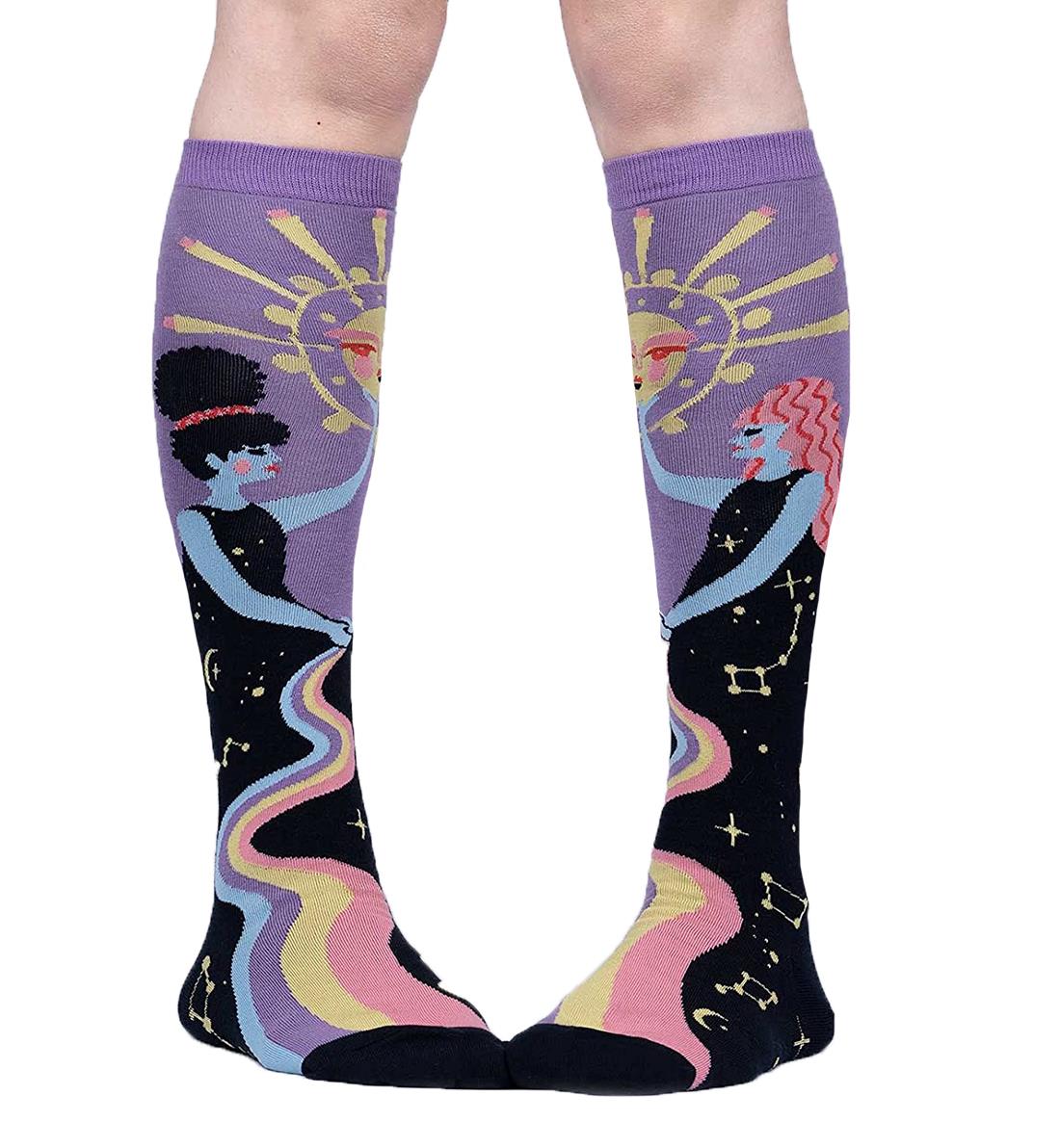 SOCK it to me Unisex Knee High Socks (F0568),Cosmic Connection - Cosmic Connection,One Size