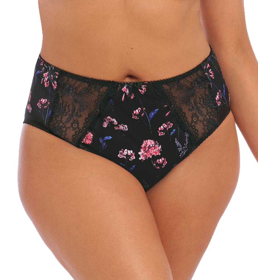 Elomi Morgan Stretch Lace Full Brief Panty (4116),Large,Moonlight Meadow - Moonlight Meadow,Large