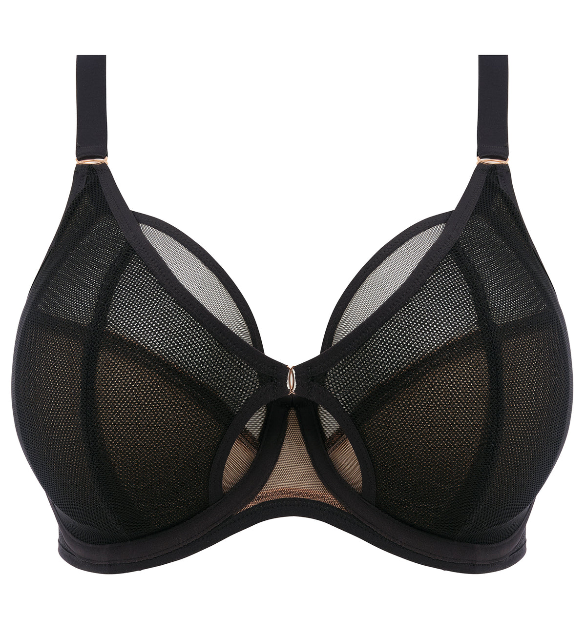 Elomi Kintai Underwire Plunge Bra (301202),32GG,Black - Black,32GG