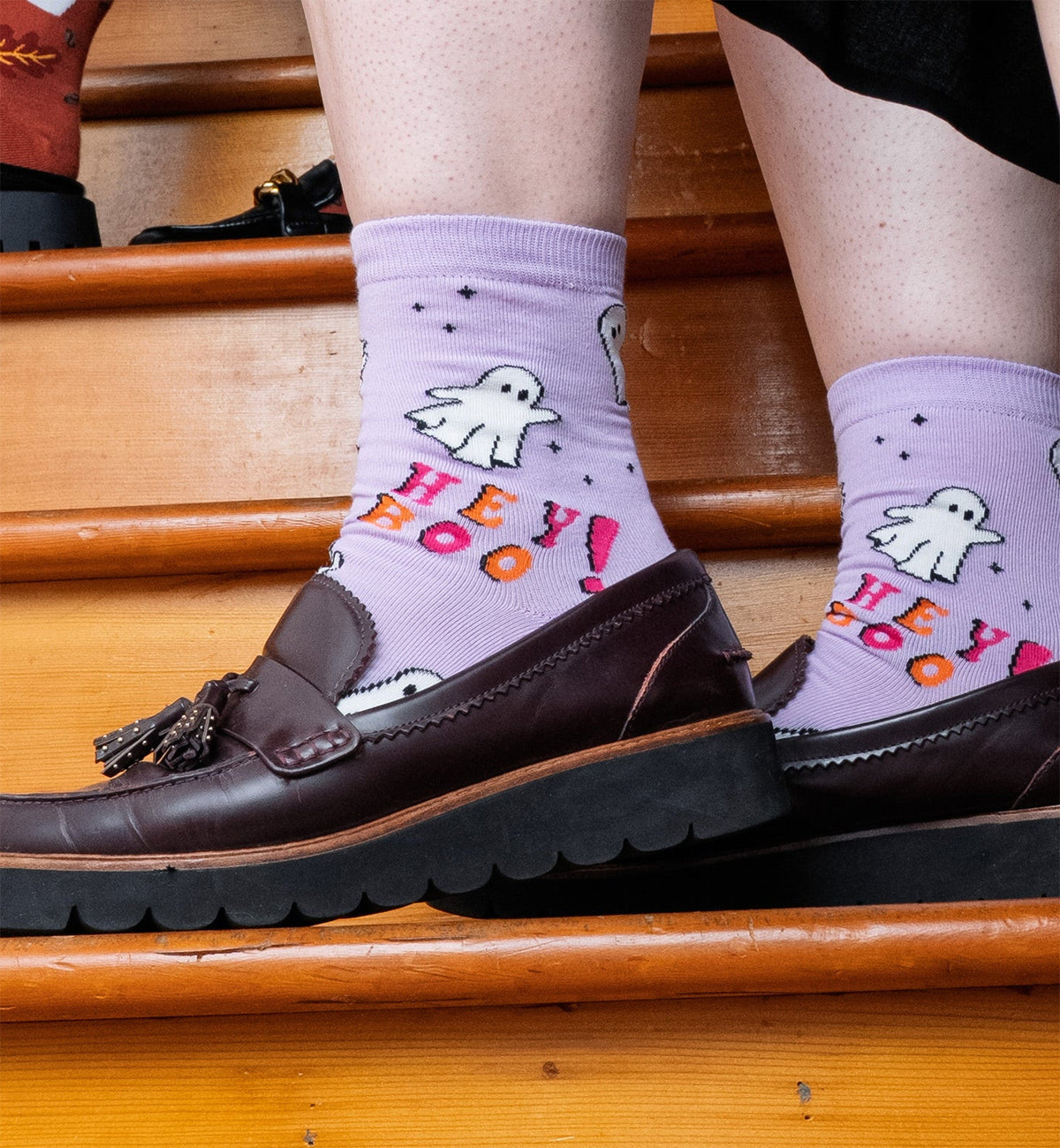 SOCK it to me Women's Crew Socks (W0483),Hey Boo! (Glow) - Hey Boo! (Glow),One Size