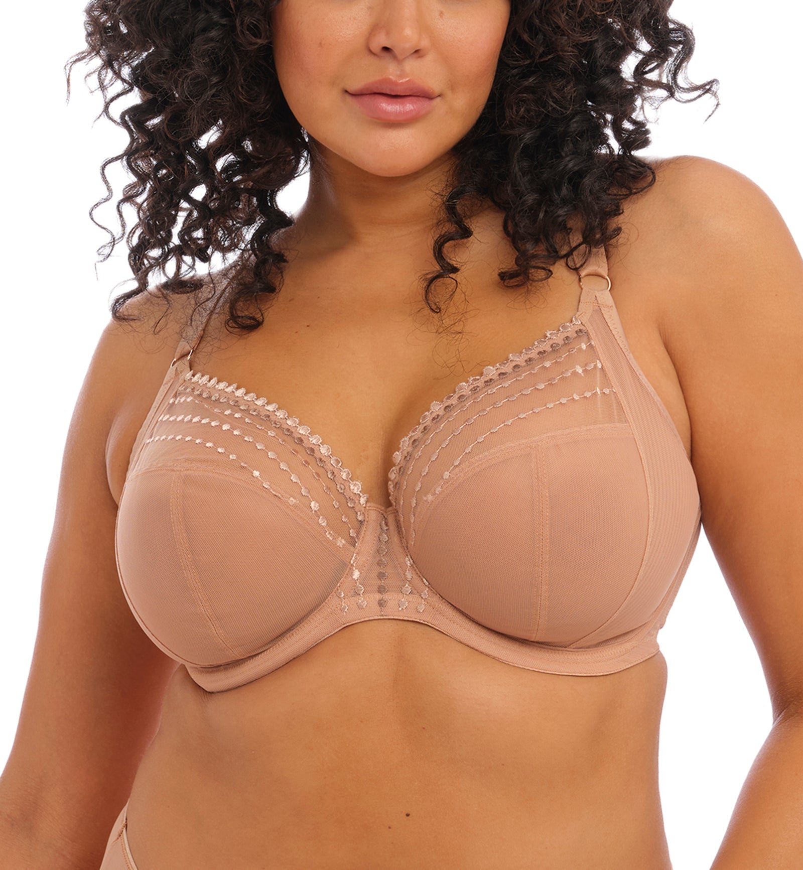 Elomi Matilda Banded Plunge Underwire Bra (8900),32G,Cafe au Lait - Cafe au Lait,32G