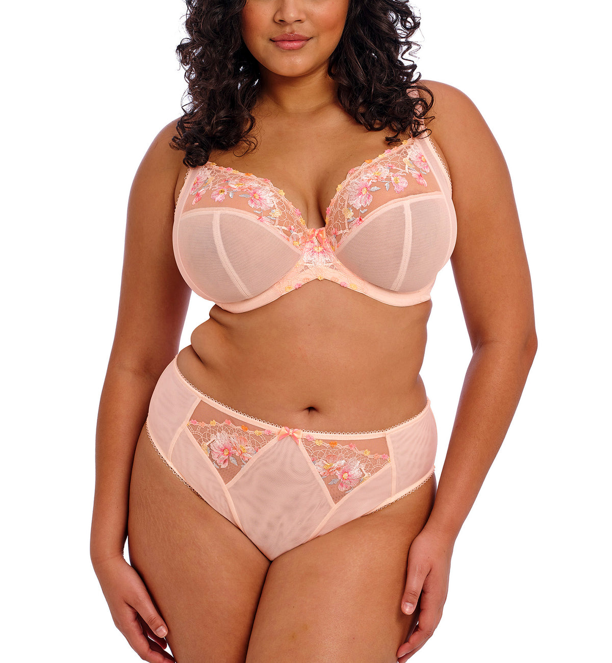 Elomi Himari Plunge Underwire Bra (302102),32GG,Peach Whisper - Peach Whisper,32GG
