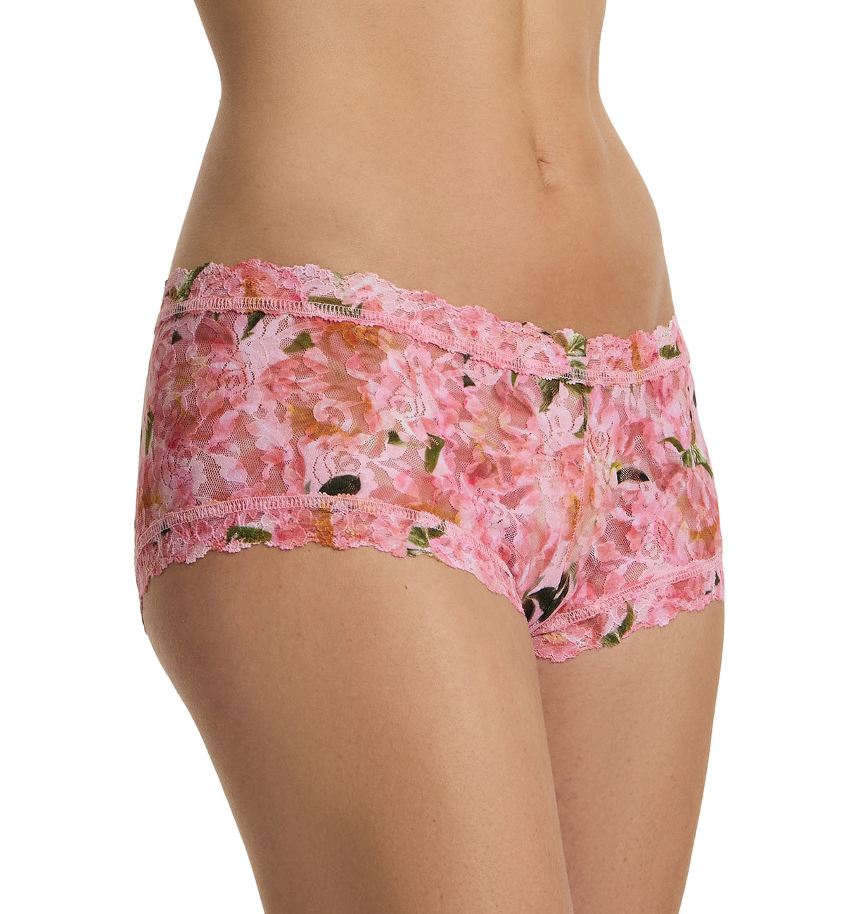 Hanky Panky Signature Lace Printed Boyshort (PR4812P),XS,Dancing Petals - Dancing Petals,XS