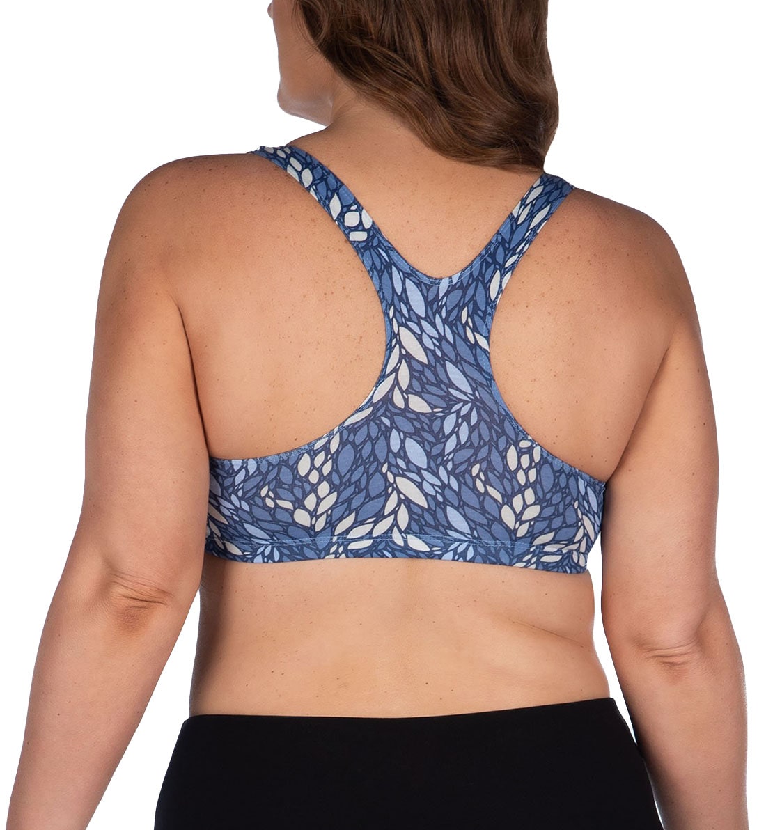 Leading Lady Serena Wirefree Racerback Sports Bra (514),36 B/C/D,Geo Leaves - Geo Leaves,36 B/C/D