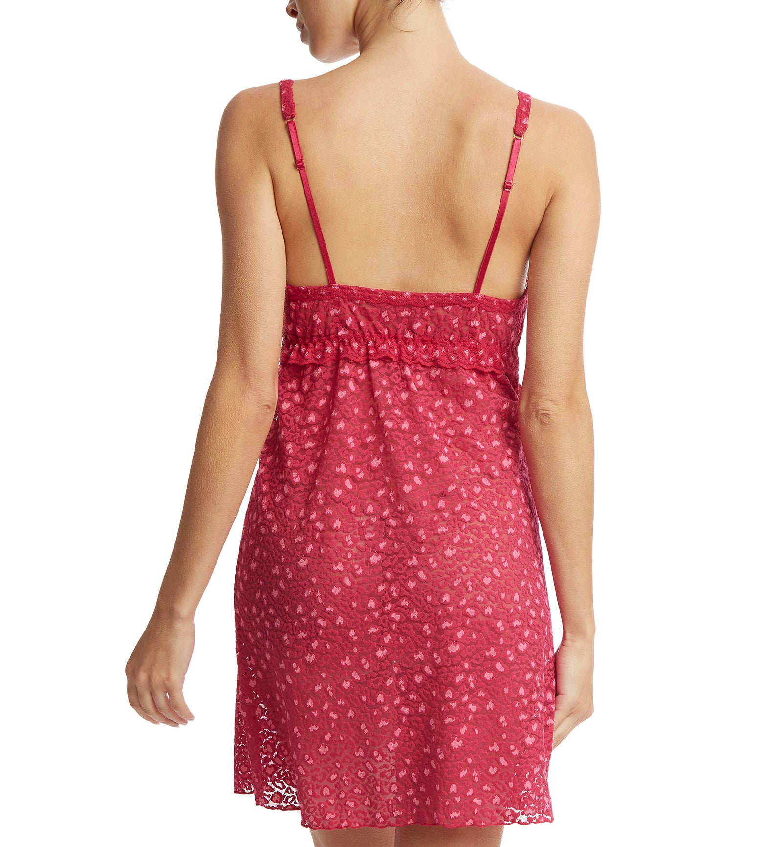 Hanky Panky Cross Dyed Leopard Chemise (7J5704),Small,Berry Sangria/Pink - Berry Sangria/Pink,Small