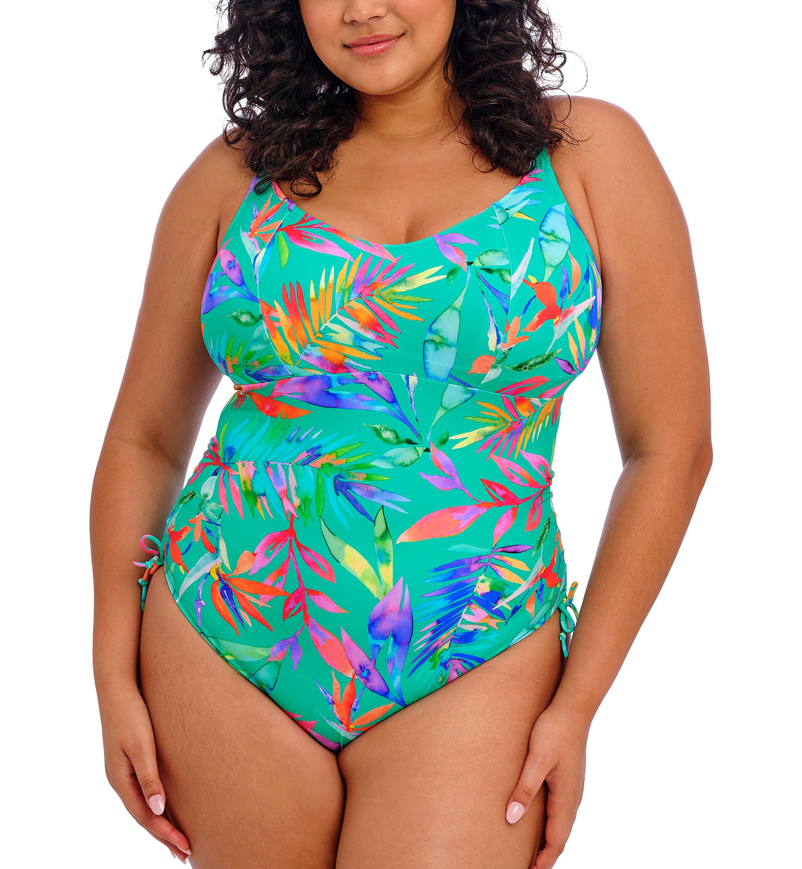 Elomi Toyama Tides Non Wire One Piece Swimsuit (ES802243),34G,Jade - Jade,34G