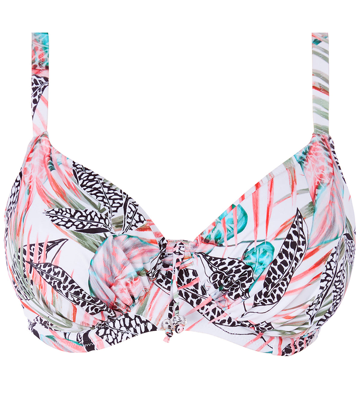 Fantasie Tobago Gathered Full Cup Underwire Bikini Top (500801),32F,Melon - Melon,32F