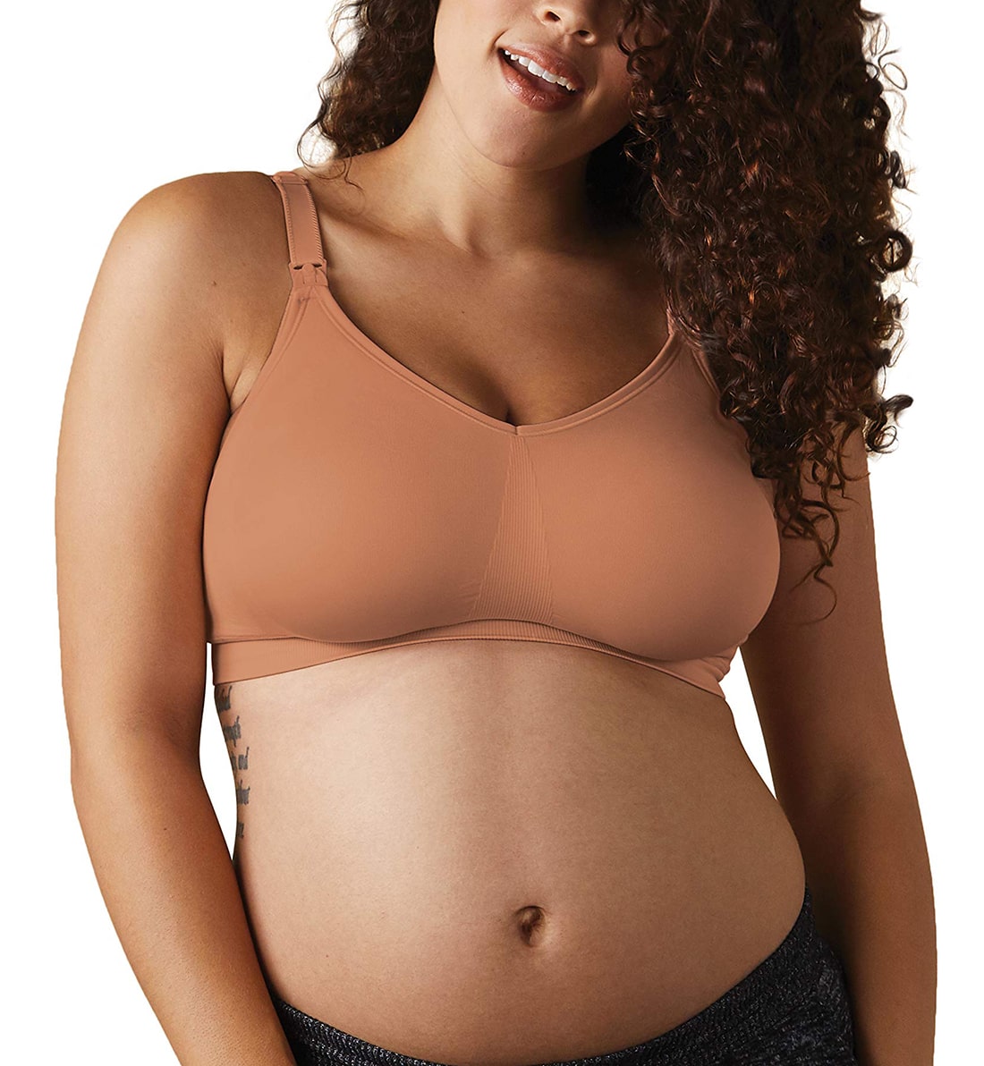 BRAVADO! DESIGNS Body Silk Seamless Nursing Softcup (1401FC),Medium,Cinnamon - Cinnamon,Medium - Full Cup