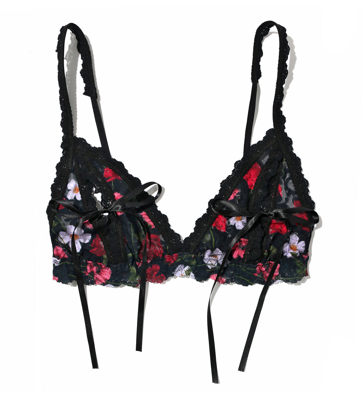 Hanky Panky After Midnight Peek-a-Boo Front Tie Bralette (PR487836),Small,Am I Dreaming - Am I Dreaming,Small