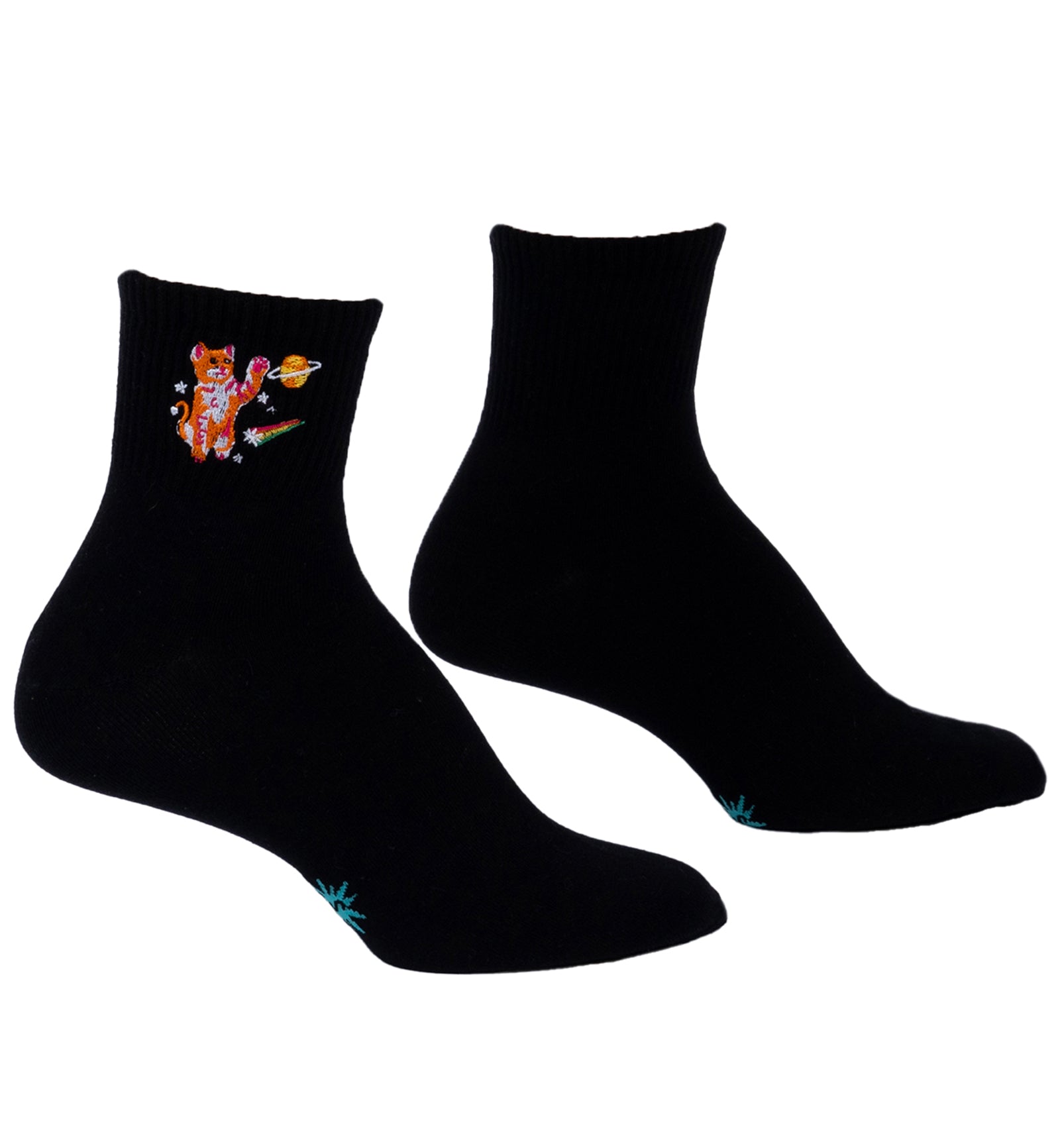 SOCK it to me Quarter Crew Socks (E0004),Space Cats - Space Cats,One Size