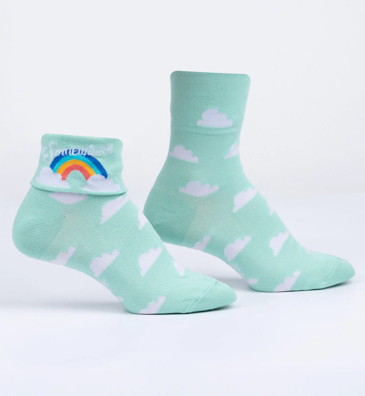 SOCK it to me 2-Way Turn Cuff Crew Socks (Q0014),Somewhere Over the Rainbow - Somewhere Over the Rainbow,One Size