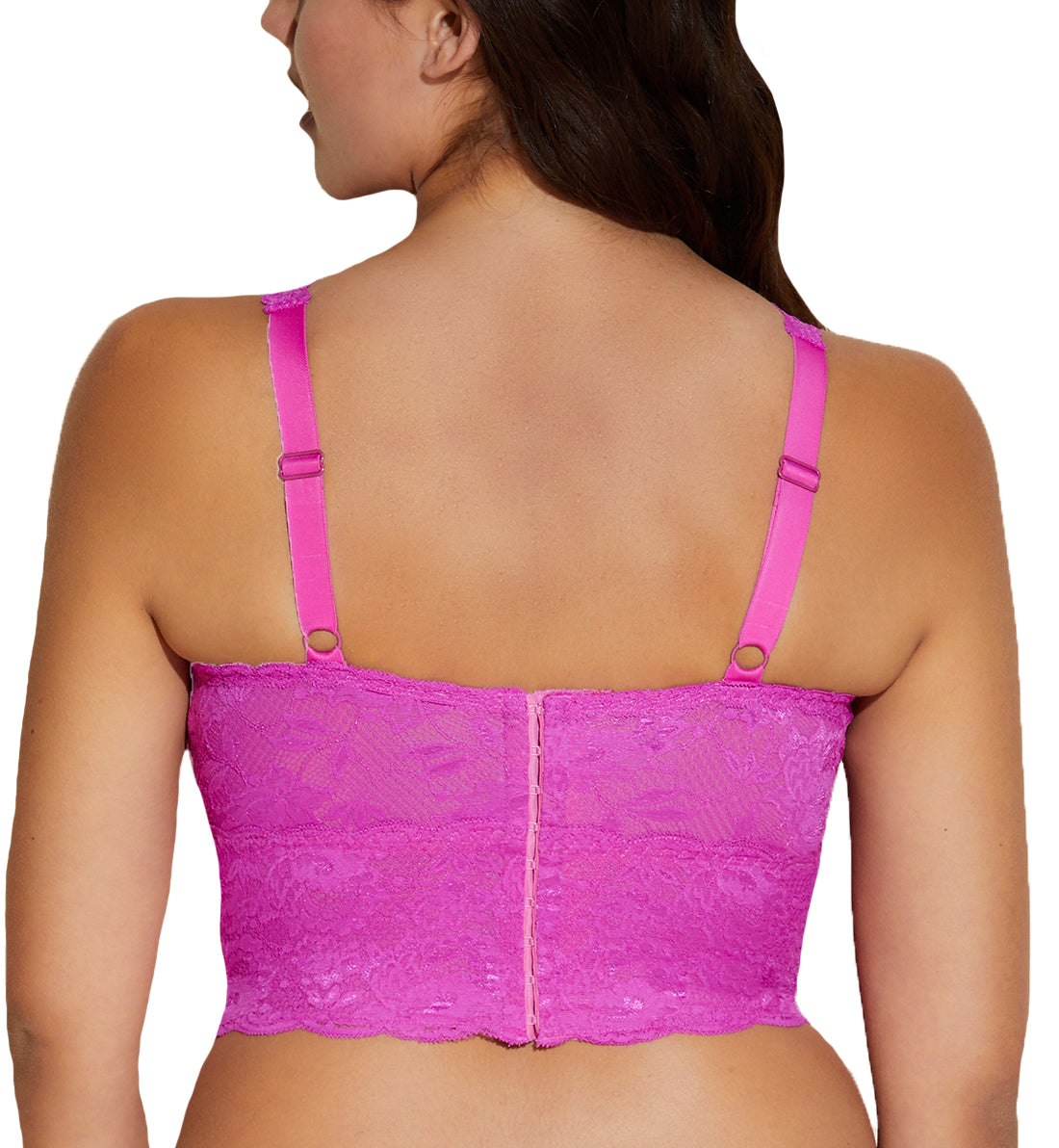 Cosabella Never Say Never CURVY Plungie Longline Bralette (NEVER1385),XS,Cape Fuchsia - Cape Fuchsia,XS