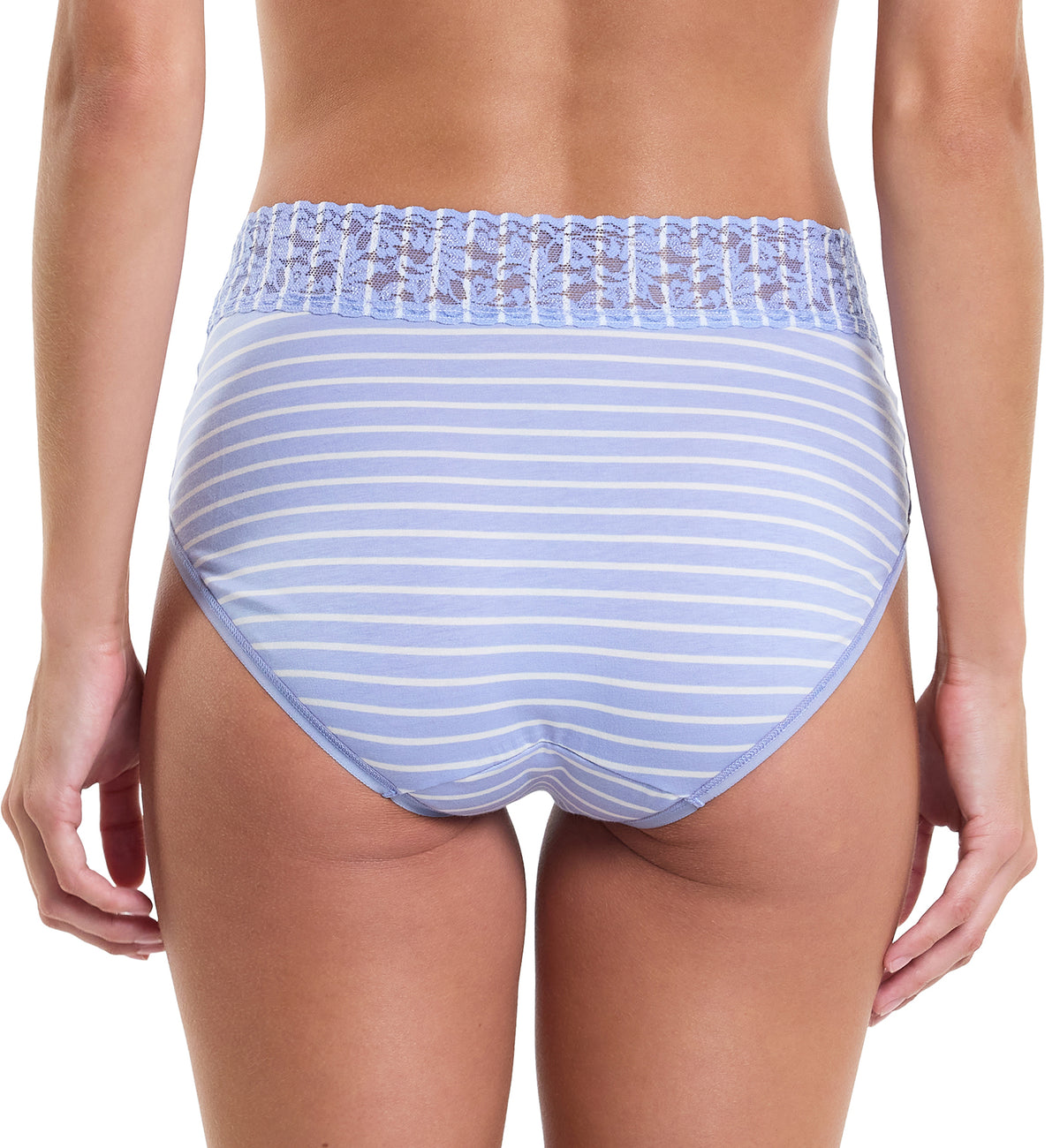 Hanky Panky Cotton Printed French Brief with Lace (PR892461),Small,Down The Line - Down The Line,Small