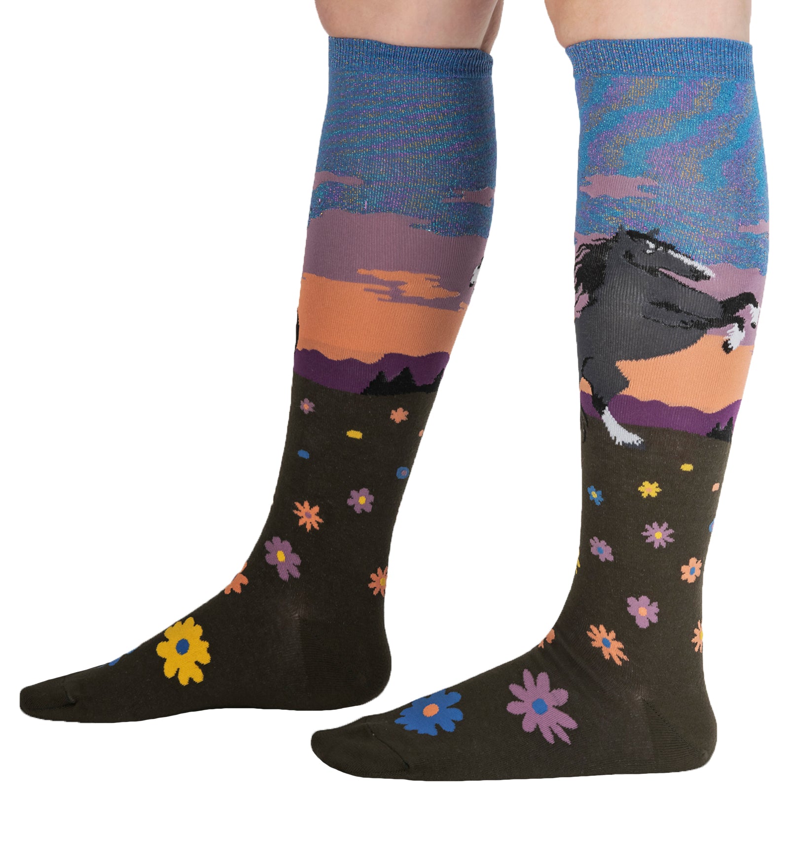 SOCK it to me Unisex Knee High Socks (F0630),Black Beauty - Black Beauty,One Size