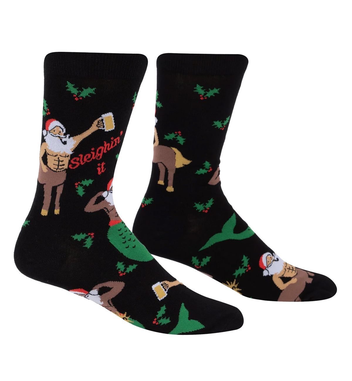SOCK it to me Men's Crew Socks (mef0476),Sleighin' It - Sleighin' It,One Size