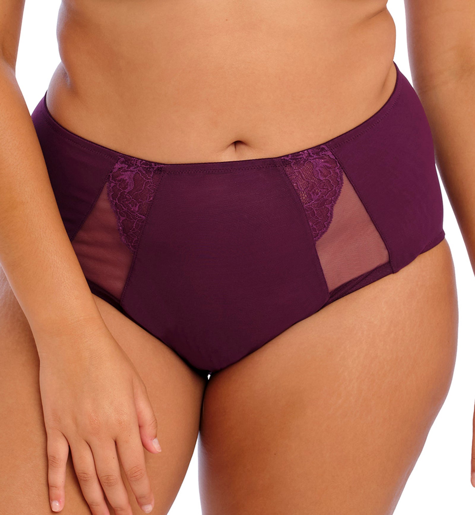 Elomi Brianna Full Panty Brief (8085),Large,Blackberry - Blackberry,Large