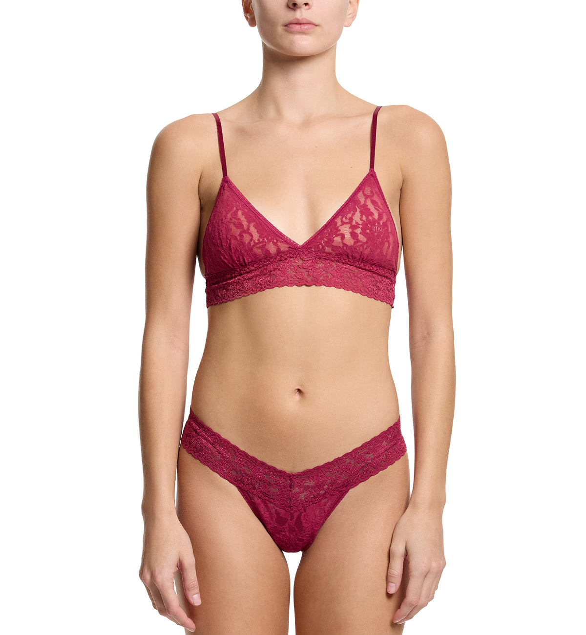 Hanky Panky Signature Lace Low Rise Thong (4911P),Merlot - Merlot,One Size