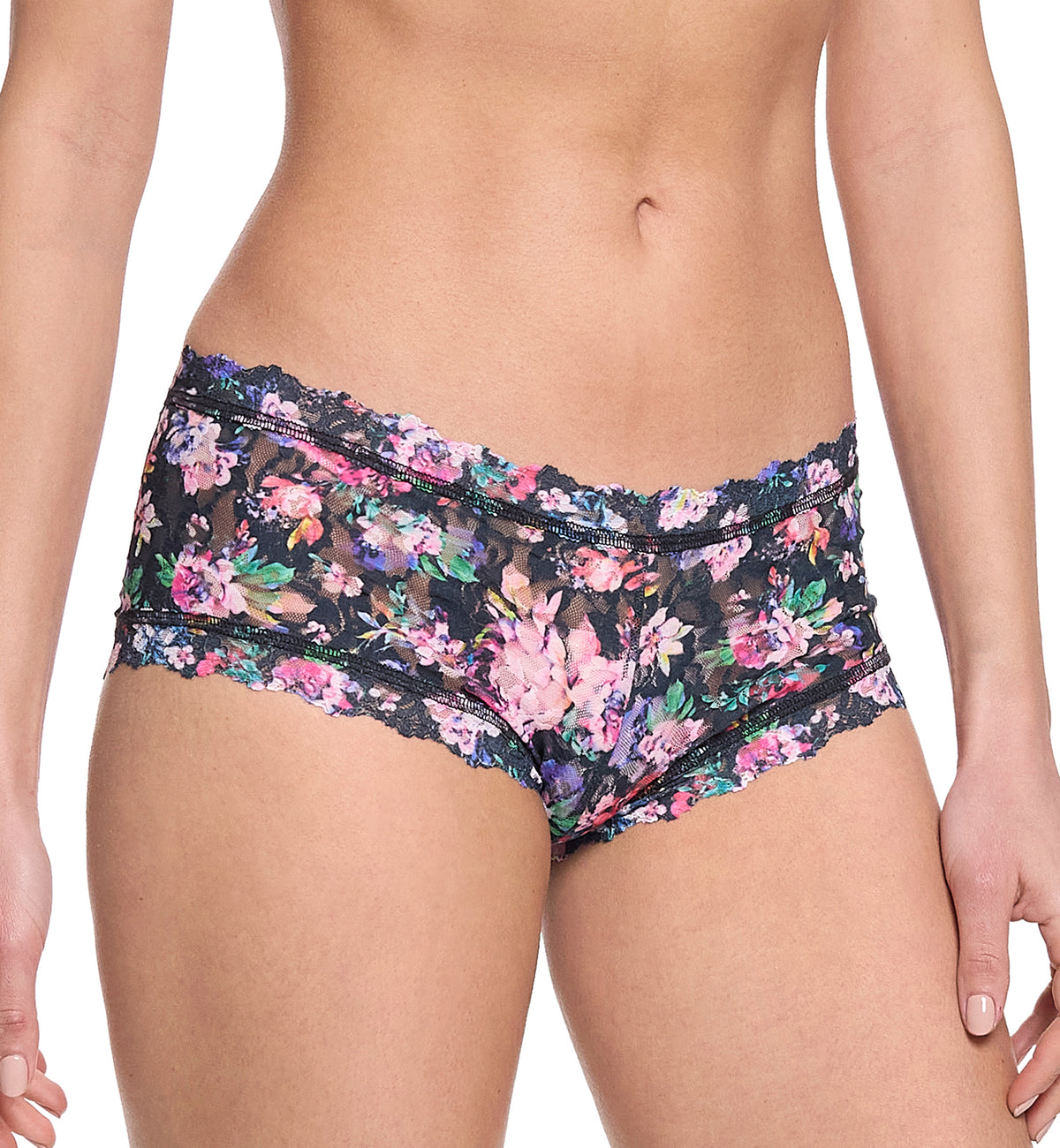 Hanky Panky Signature Lace Printed Boyshort (PR4812P),XS,Dark Peoni - Dark Peoni,XS