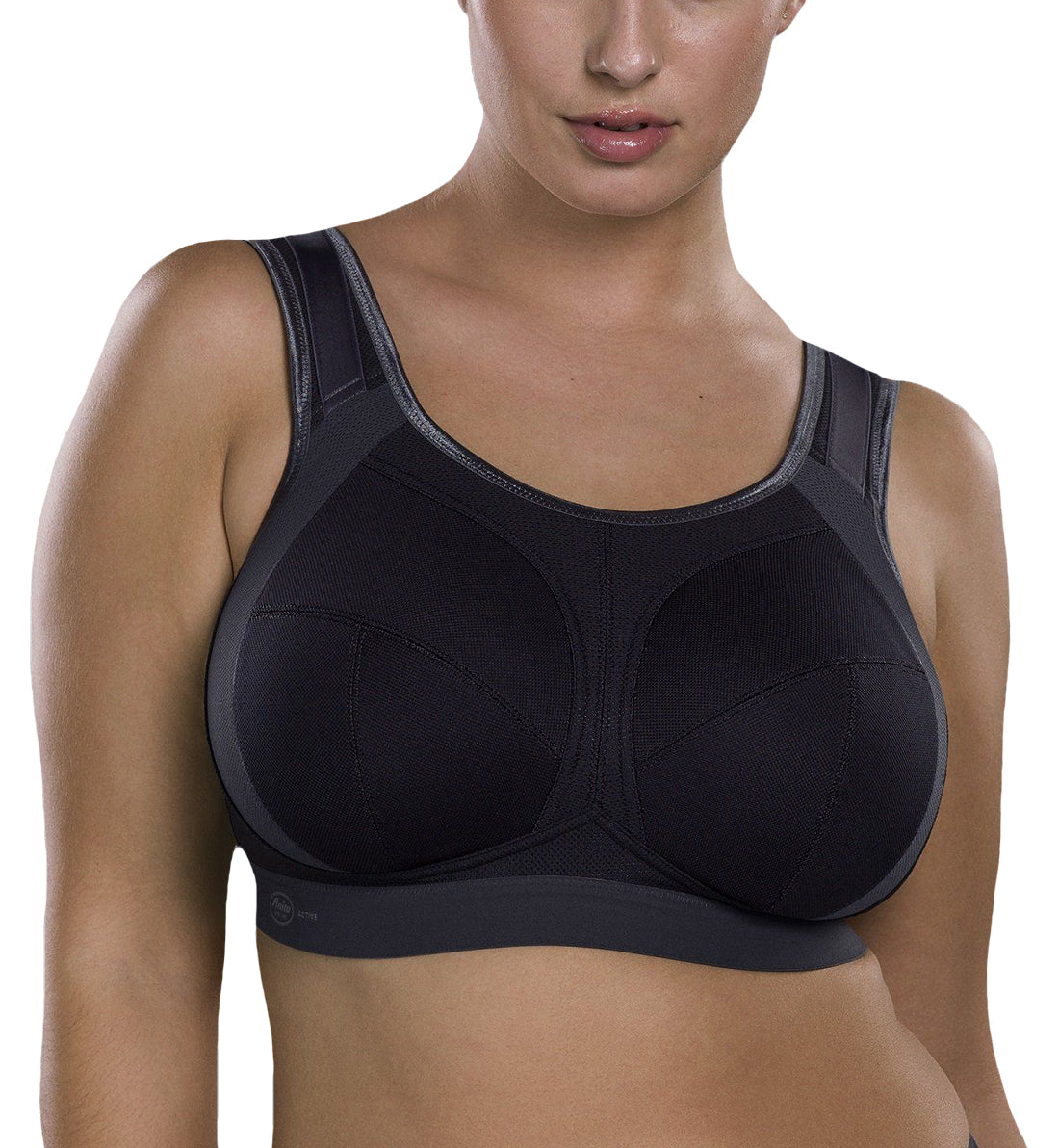 Anita Extreme Control Plus Wireless Sports Bra (5567),30F,Black/Anthracite - Black/Anthracite,30F