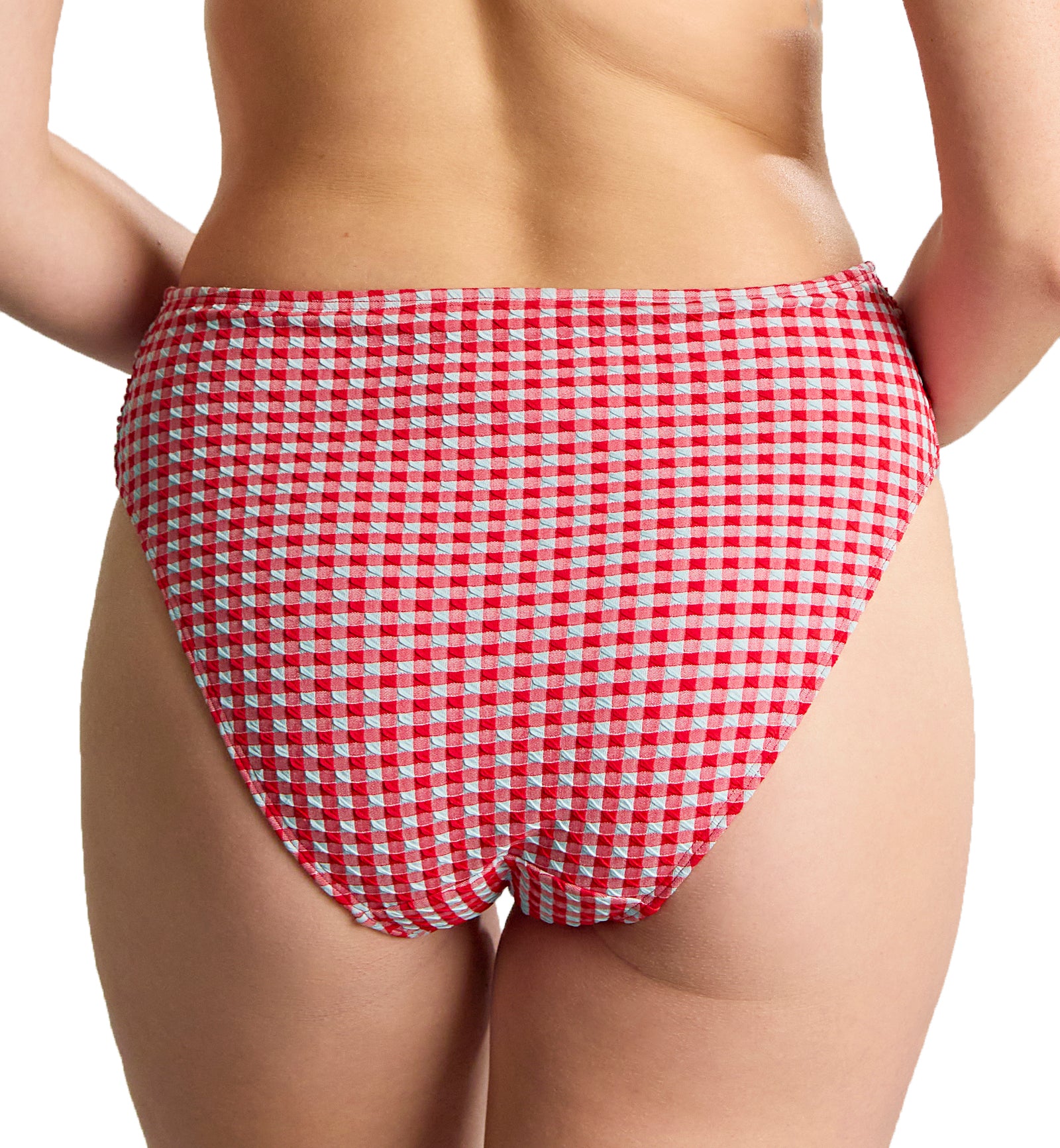 Panache Midi Gathered Swim Pant (SW1729),10-Small,Red Gingham - Red Gingham,Small