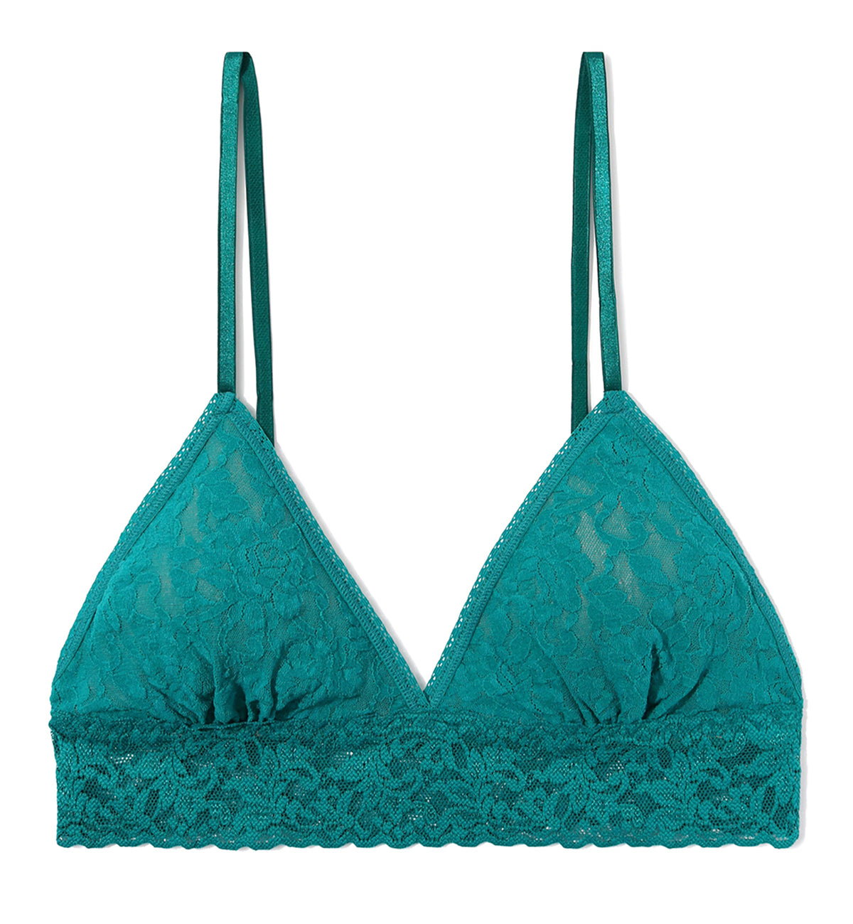 Hanky Panky Signature Lace Padded Triangle Bralette (487004),XS,Dark Teal - Dark Teal,XS