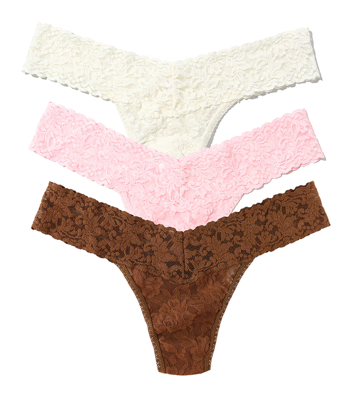 Hanky Panky 3-PACK Signature Lace Low Rise Thong (49113PK),ICB3 - ICB3,One Size
