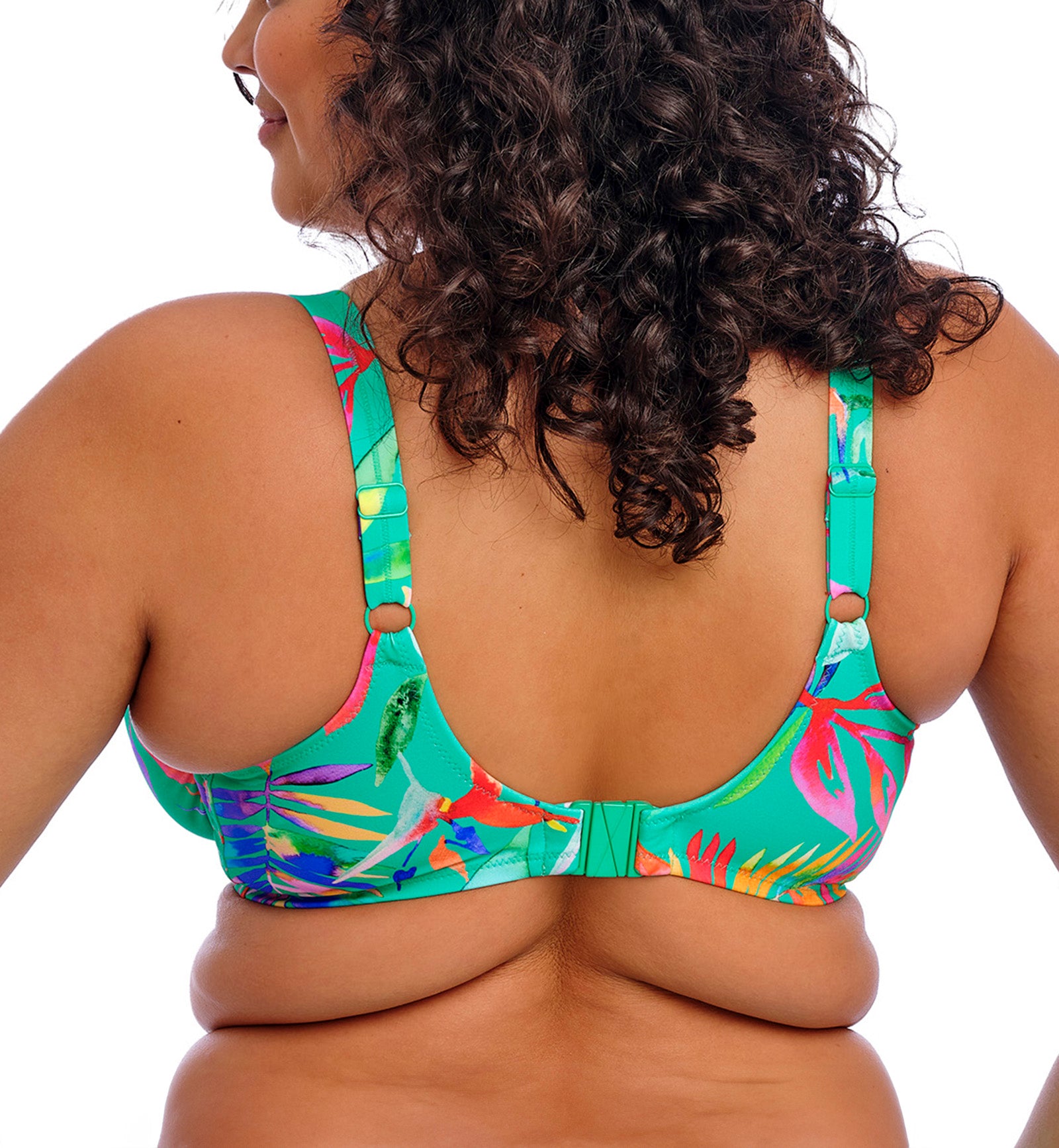 Elomi Toyama Tides Plunge Underwire Bikini Top (ES802202),34G,Jade - Jade,34G