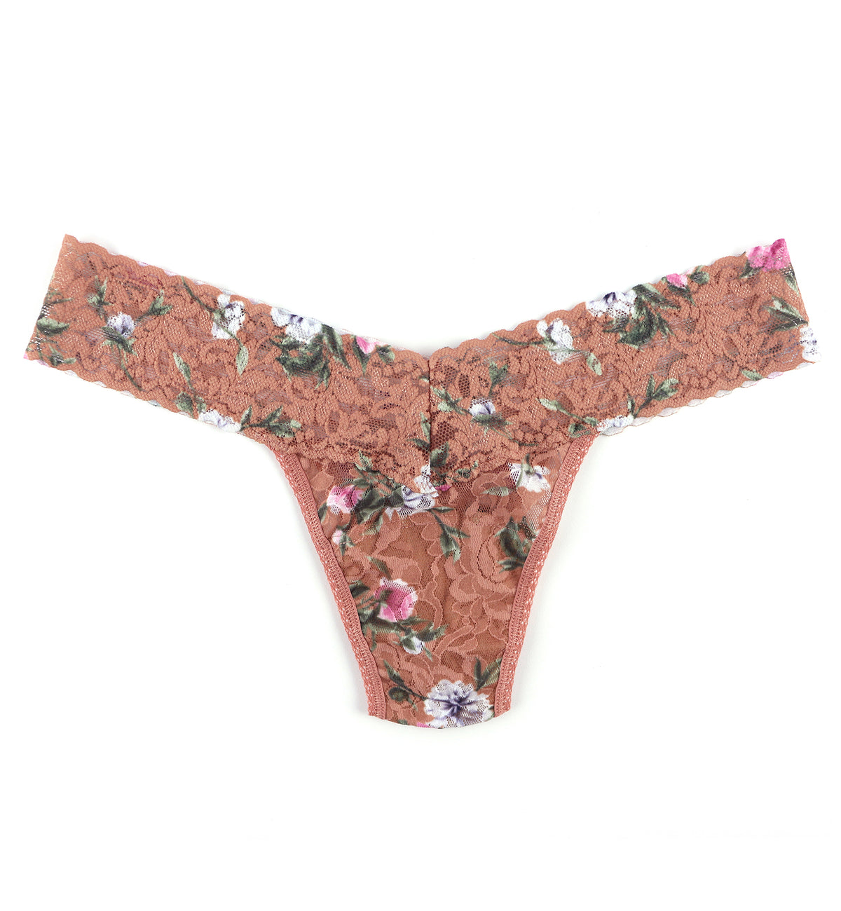 Hanky Panky Signature Lace Printed Low Rise Thong (PR4911P),Terracotta Rose - Terracotta Rose,One Size