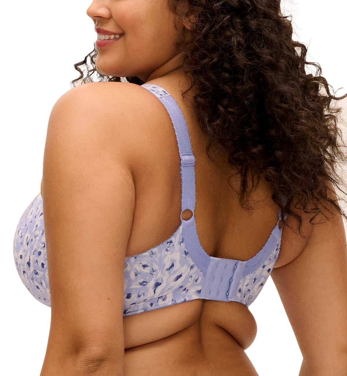 Elomi Morgan Stretch Lace Banded Underwire Bra (4110),32GG,Blue Leopard - Blue Leopard,32GG