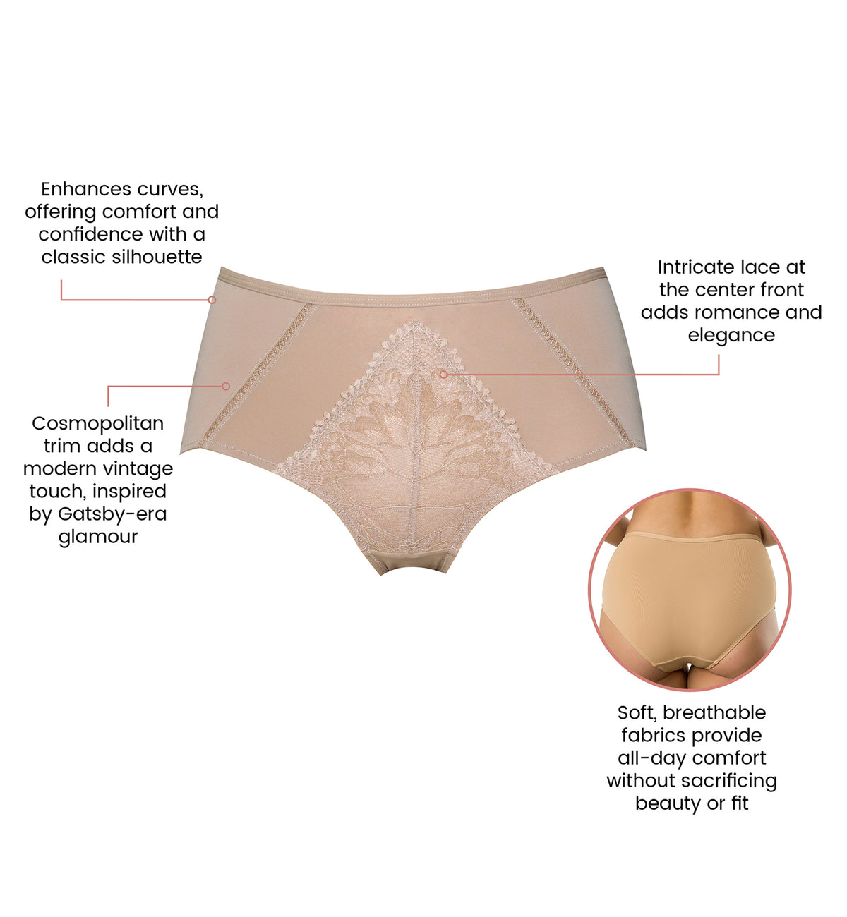 Parfait Charlene High Waist Brief (P5005),Small,Warm Sand - Warm Sand,Small