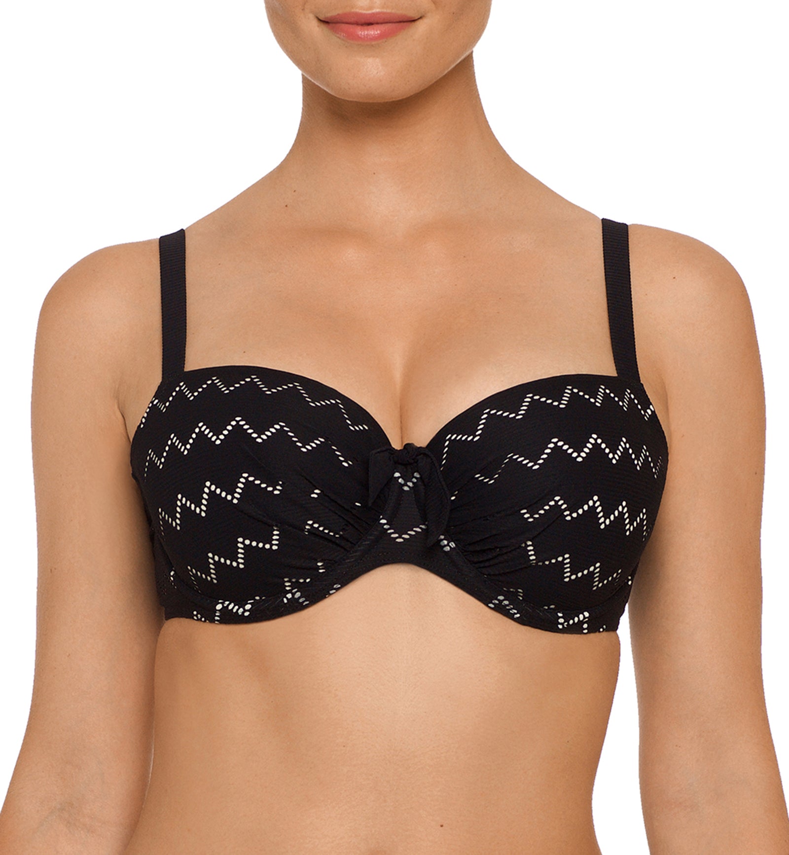 PrimaDonna Maya Padded Balcony Underwire Bikini Top (4004316),34H,Black - Black,34H